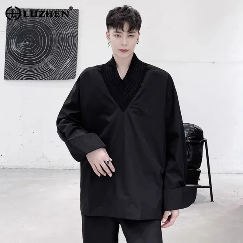LUZHEN Casual 2025 New Fashion Elegant Splicing V Neck Long Sleeve Shirts Pullover Men's Trendy Luxury Solid Color Tops JY6025
LUZHEN Casual 2025 New Fashion Elegant Splicing V Neck Long Sleeve Shirts Pullover Men's Trendy Luxury Solid Color Tops JY6025