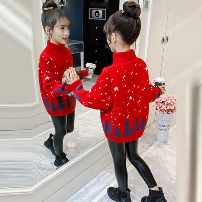 2023 New Girls High Neck Sweater Autumn Winter Children's Fashion Girls Christmas Girls Clothes 3 5 7 9 11 12 Year Baby Sweater
2023 New Girls High Neck Sweater Autumn Winter Children's Fashion Girls Christmas Girls Clothes 3 5 7 9 11 12 Year Baby Sweater