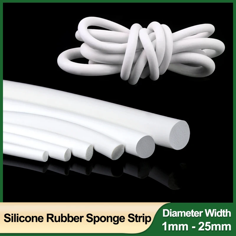 Silicone Rubber Sponge Strip 1/2/3/4/5/6/7/8/9/10/12/14/16/18/20/25mm White Round Foamed Backer Rod Seal Strips VMQ Foaming Cord
Silicone Rubber Sponge Strip 1/2/3/4/5/6/7/8/9/10/12/14/16/18/20/25mm White Round Foamed Backer Rod Seal Strips VMQ Foaming Cord
