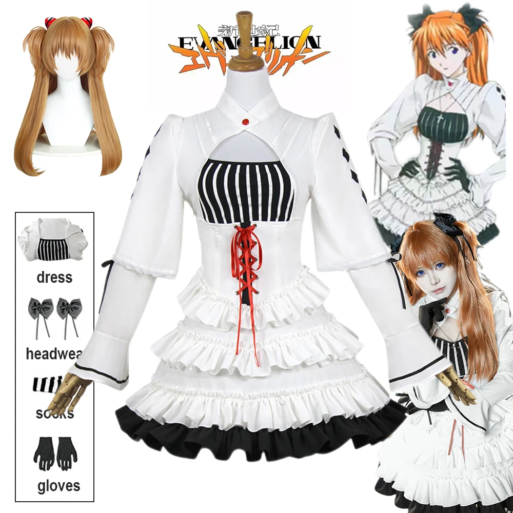 Anime EVA Asuka Cosplay Costume White Gothic Dress Asuka Langley Soryu Wig Uniform Halloween Carnival Party Women Girls Outfits
Anime EVA Asuka Cosplay Costume White Gothic Dress Asuka Langley Soryu Wig Uniform Halloween Carnival Party Women Girls Outfits