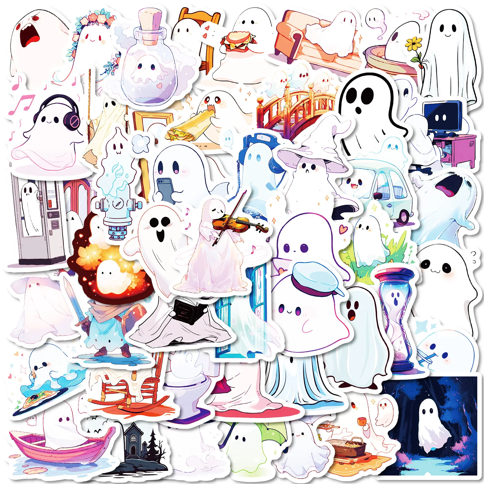 50PCS Funny Cartoon White Ghost Cute Theme Graffiti Stickers Aesthetic Decals Laptop Phone Luggage Scrapbook Car Sticker Gifts
50PCS Funny Cartoon White Ghost Cute Theme Graffiti Stickers Aesthetic Decals Laptop Phone Luggage Scrapbook Car Sticker Gifts