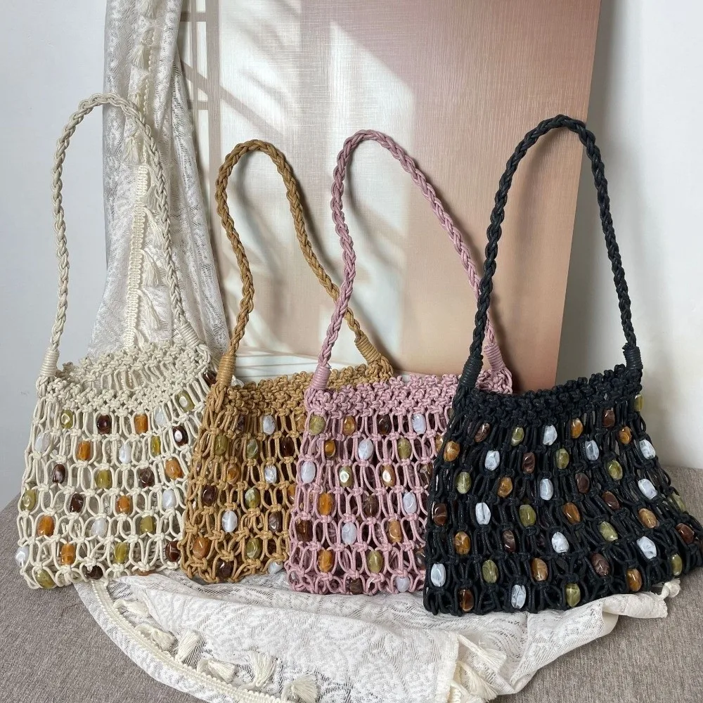 New Hollow Woven Bead Shoulder Bag Summer Bohemian Crochet Mesh Bag Large Capacity Colorful Tote Bag Shopping
New Hollow Woven Bead Shoulder Bag Summer Bohemian Crochet Mesh Bag Large Capacity Colorful Tote Bag Shopping