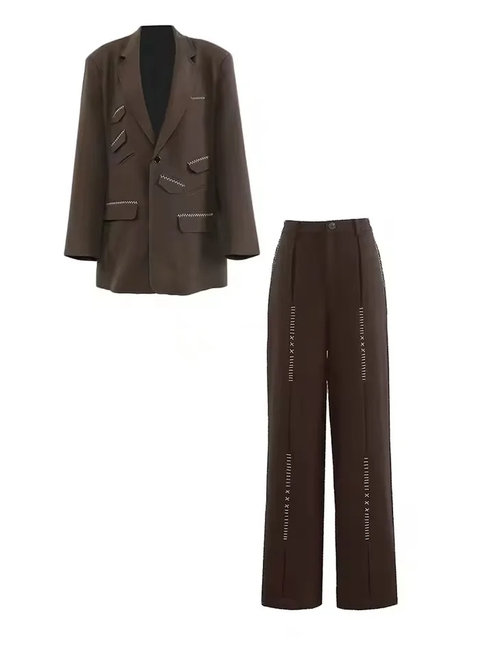 SuperAen Autumn and Winter New Korean Style Fashion Casual High Street Suits Loose Wide-leg Pants Two Pieces Sets
SuperAen Autumn and Winter New Korean Style Fashion Casual High Street Suits Loose Wide-leg Pants Two Pieces Sets