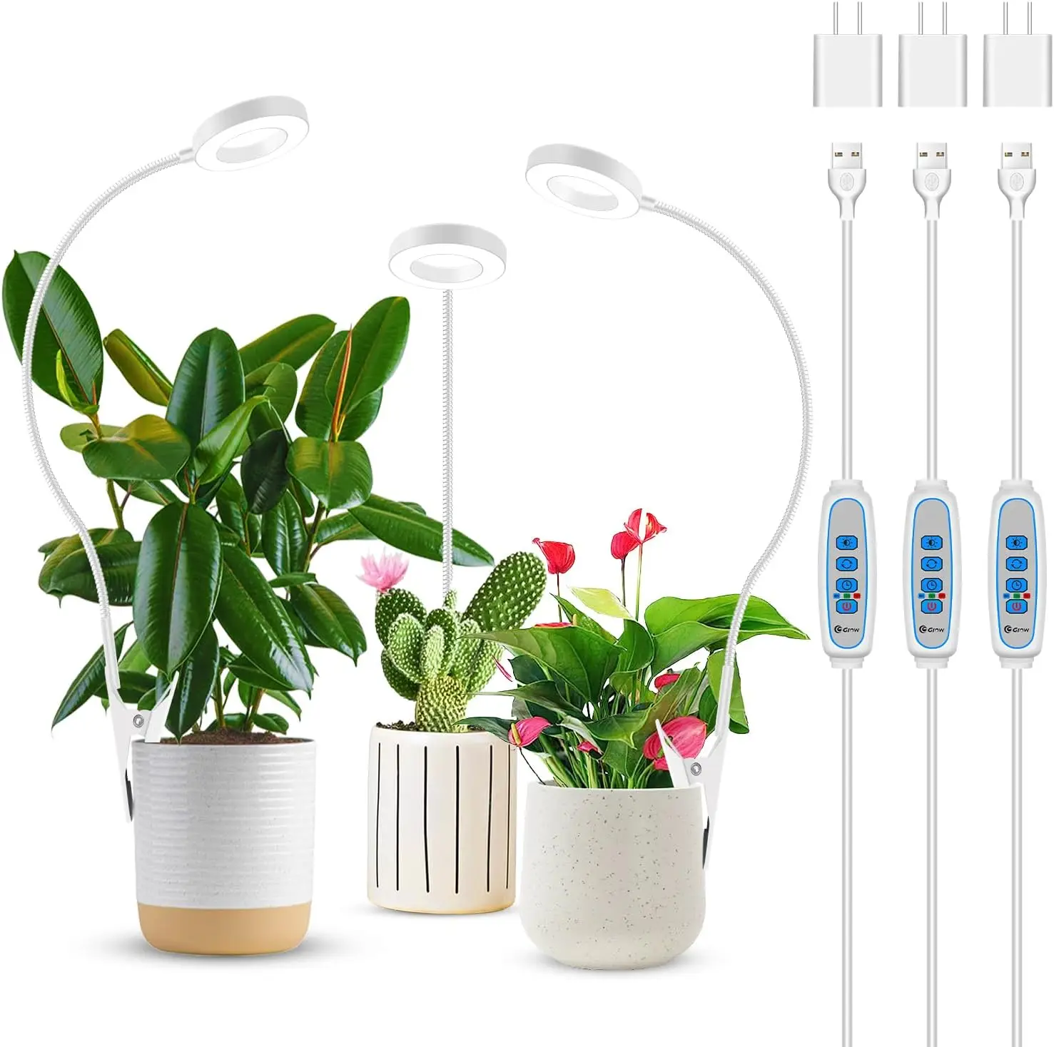Grow Lights for Indoor Plants, Full Spectrum Clip on Plant Lights for Indoor Growing, White Halo Grow Lamp 3 Pack with 360° Goos
Grow Lights for Indoor Plants, Full Spectrum Clip on Plant Lights for Indoor Growing, White Halo Grow Lamp 3 Pack with 360° Goos