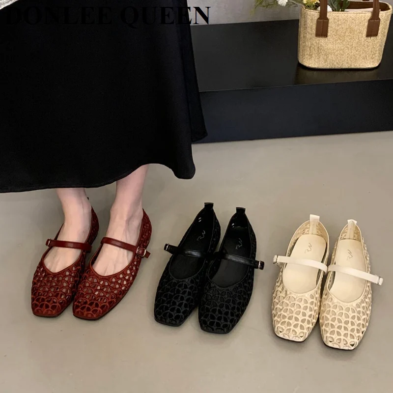 2026 Summer Square Toe Shallow Straight Buckles Casual Comfortable Women Flats Cut-out Mary Jane Soft Shoes Hollow Sandals Mujer
2026 Summer Square Toe Shallow Straight Buckles Casual Comfortable Women Flats Cut-out Mary Jane Soft Shoes Hollow Sandals Mujer