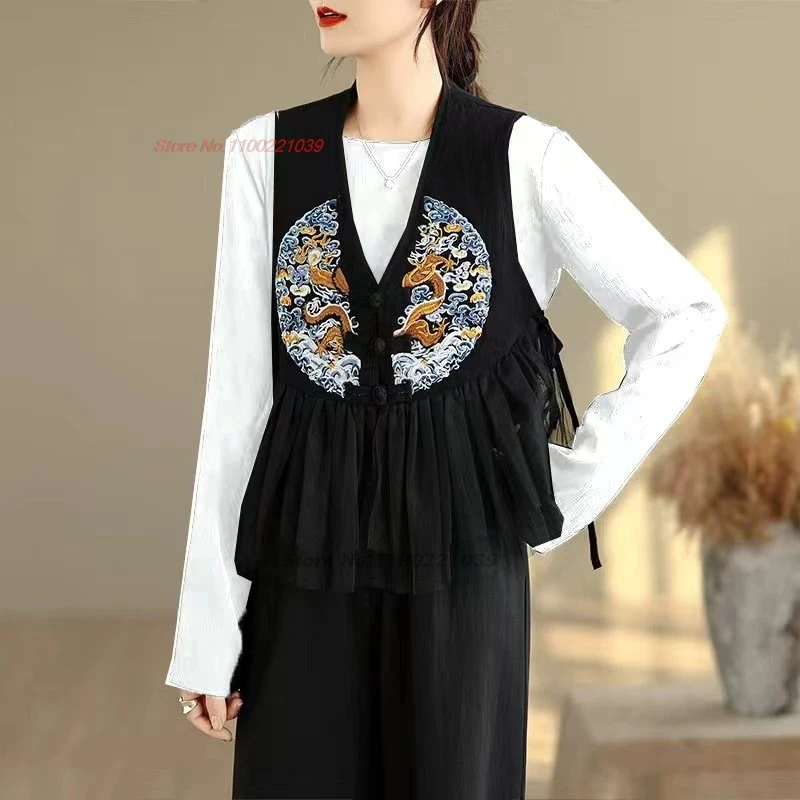 2025 национальный дракон с вышивкой, этнический жилет, китайский винтажный жилет с v-образным вырезом и хлопковой подкладкой, традиционный народный жилет, куртка без рукавов
2025 национальный дракон с вышивкой, этнический жилет, китайский винтажный жилет с v-образным вырезом и хлопковой подкладкой, традиционный народный жилет, куртка без рукавов