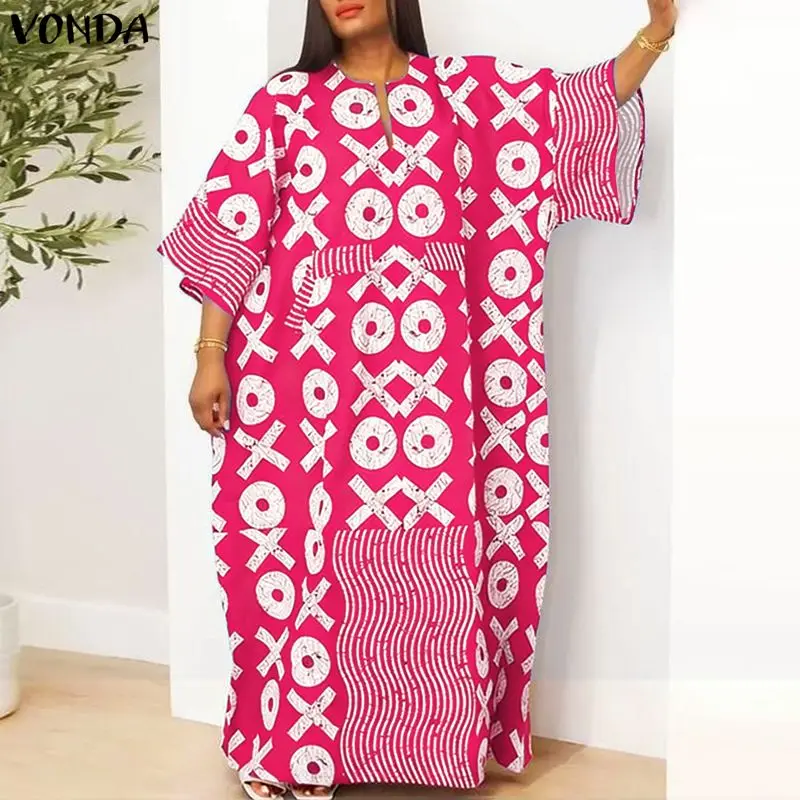 Plus Size 5XL VONDA Women Bohemian Print Maxi Dresses 2026 Summer 3/4 Sleeve Vintage Oversized Long Sundress Party Vestidos Robe
Plus Size 5XL VONDA Women Bohemian Print Maxi Dresses 2026 Summer 3/4 Sleeve Vintage Oversized Long Sundress Party Vestidos Robe