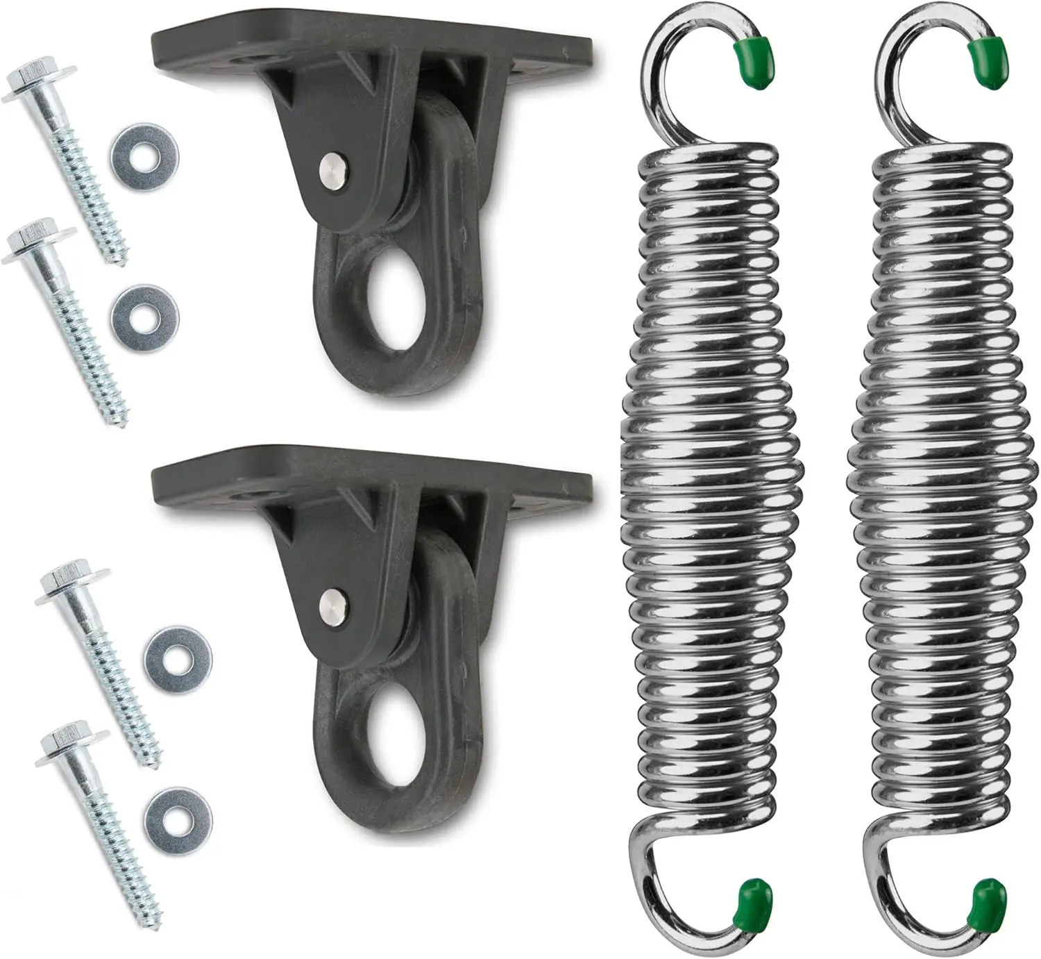 Heavy Duty Porch Swing Hanger Kit - 750 lbs Capacity, Patented Springs, Smooth & Silent Swing, Easy Installation, Chrome
Heavy Duty Porch Swing Hanger Kit - 750 lbs Capacity, Patented Springs, Smooth & Silent Swing, Easy Installation, Chrome