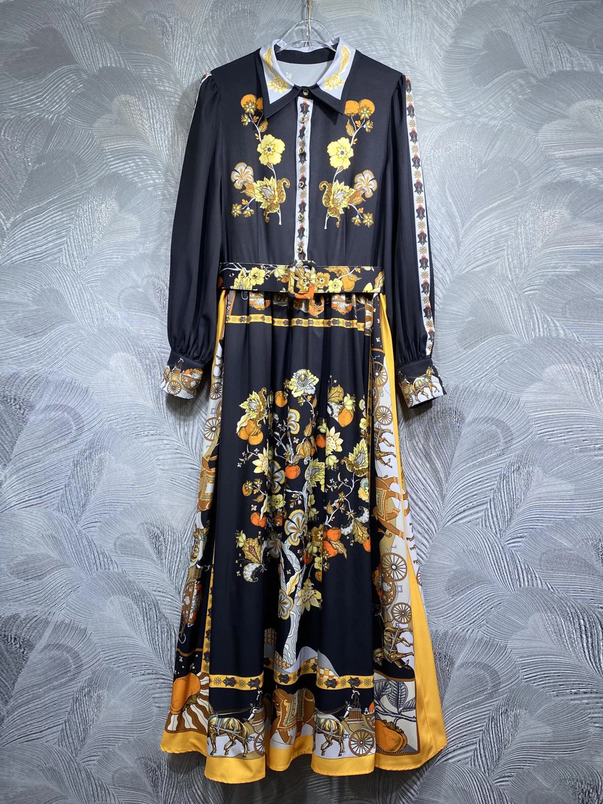 SEQINYY Elegant Black Long Dress Summer Spring New Fashion Design Women Runway Vintage Orange Flower Print A-Line Belt Holiday
SEQINYY Elegant Black Long Dress Summer Spring New Fashion Design Women Runway Vintage Orange Flower Print A-Line Belt Holiday