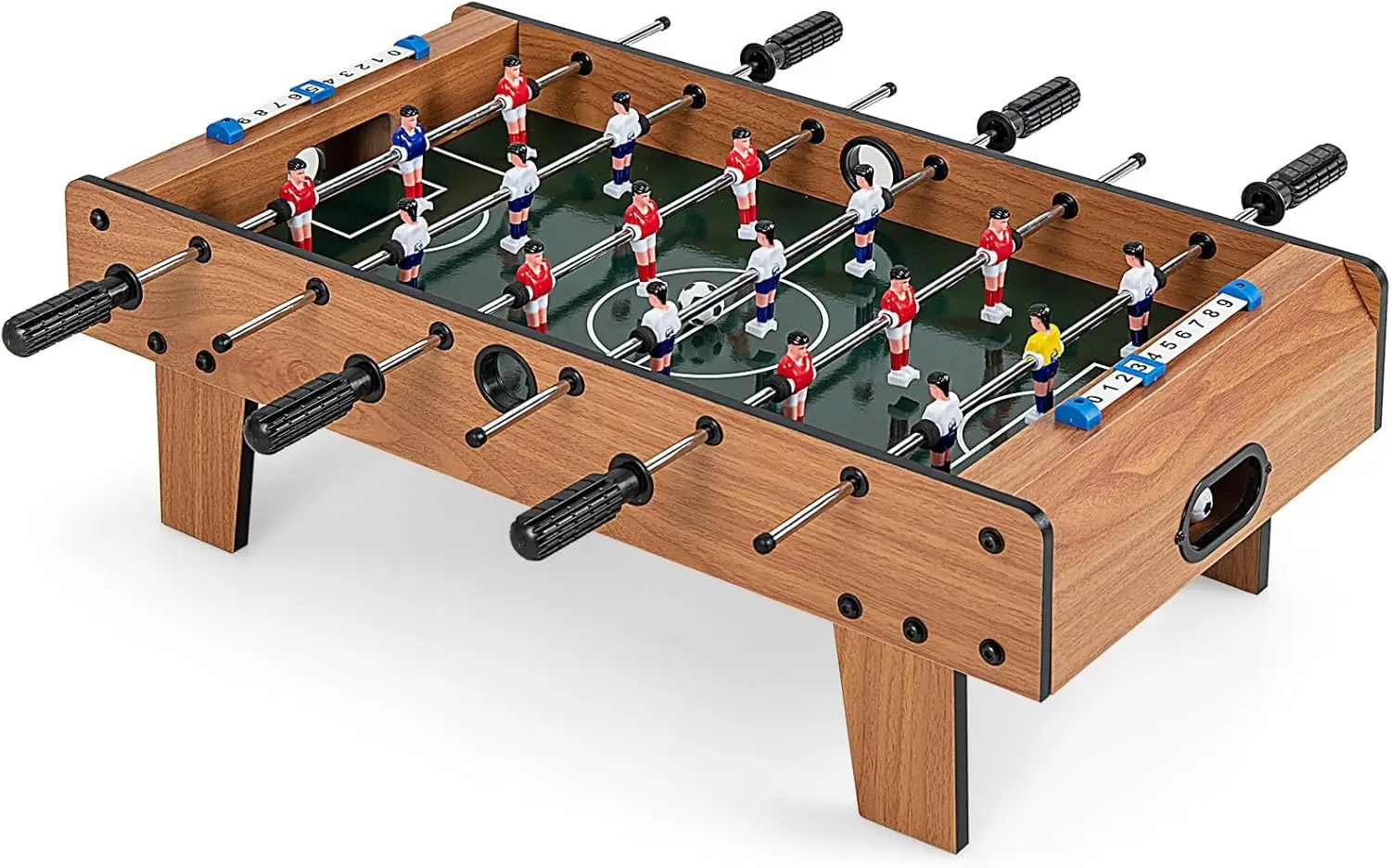 Mini Foosball Table, 27in Soccer Game with 2 Balls & Scorekeepers, Wood Tabletop for Kids Family Parties Game Rooms
Mini Foosball Table, 27in Soccer Game with 2 Balls & Scorekeepers, Wood Tabletop for Kids Family Parties Game Rooms