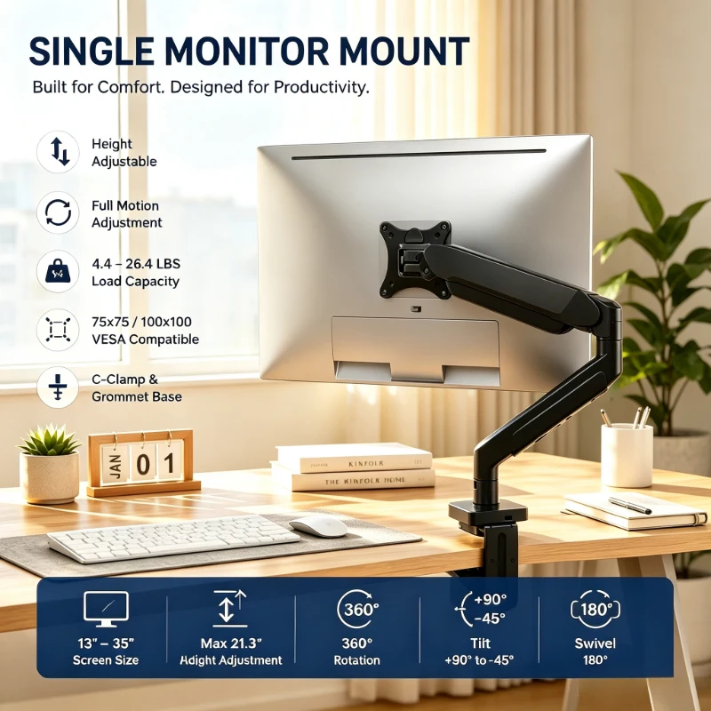 Compact Dual Mount Monitor Support Arm Freely Tune Height Space Saving Screen Holder For Home Office Desktop Game Daily Work
Compact Dual Mount Monitor Support Arm Freely Tune Height Space Saving Screen Holder For Home Office Desktop Game Daily Work