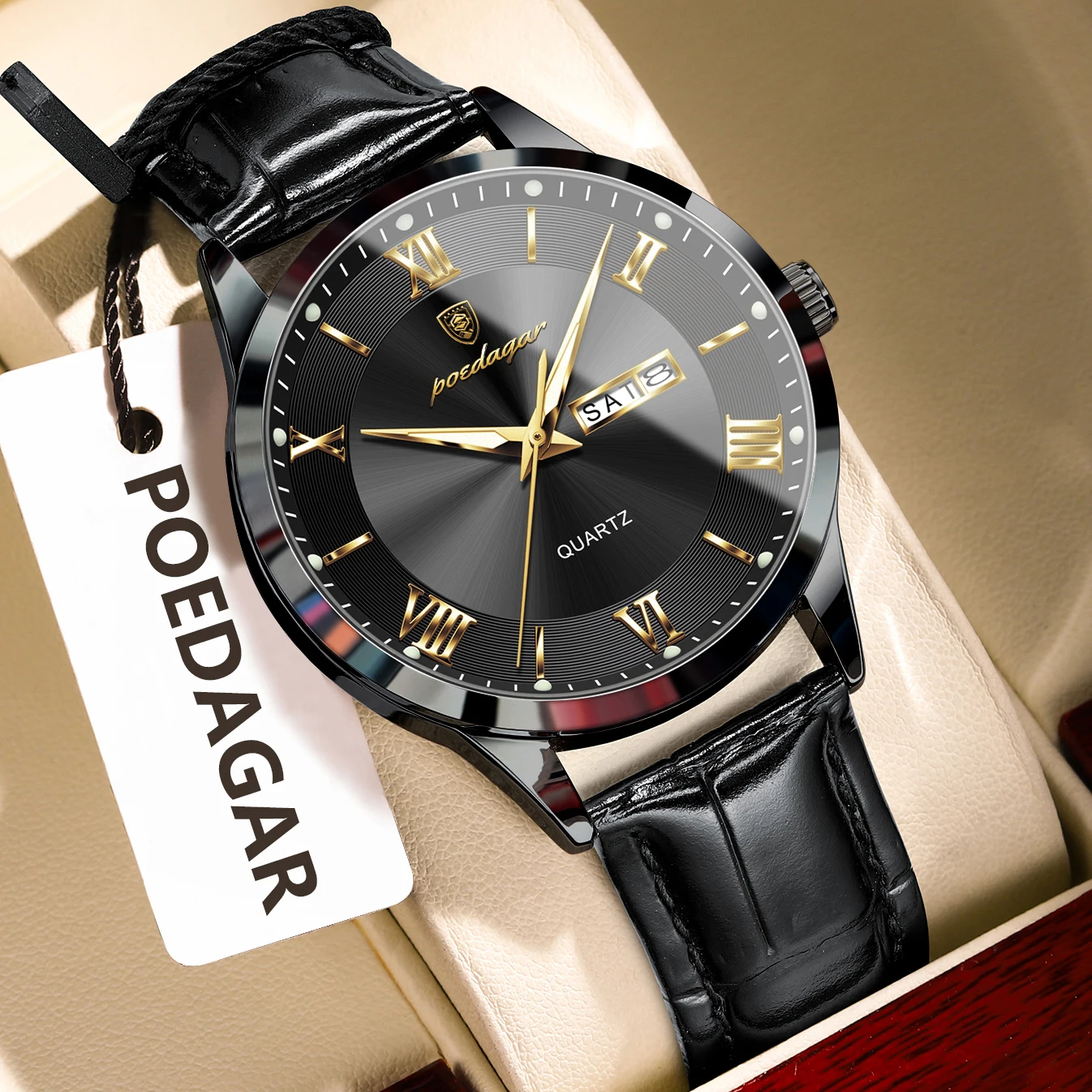 POEDAGAR Luxury Business Watches For Men Waterproof Luminous Date Week Leather Man Watch Quartz Exquisite Men's Wristwatch Reloj
POEDAGAR Luxury Business Watches For Men Waterproof Luminous Date Week Leather Man Watch Quartz Exquisite Men's Wristwatch Reloj