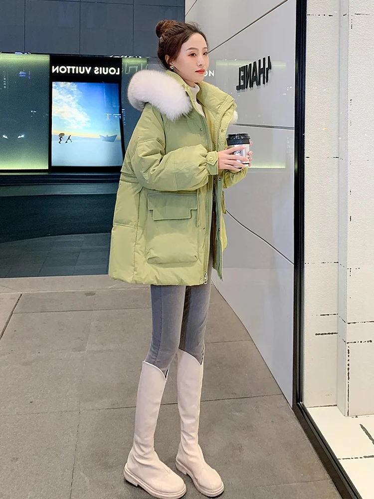 Женская утепленная куртка средней длины с большим меховым воротником, пуховик в корейском стиле, теплая зимняя винтажная модель
Женская утепленная куртка средней длины с большим меховым воротником, пуховик в корейском стиле, теплая зимняя винтажная модель