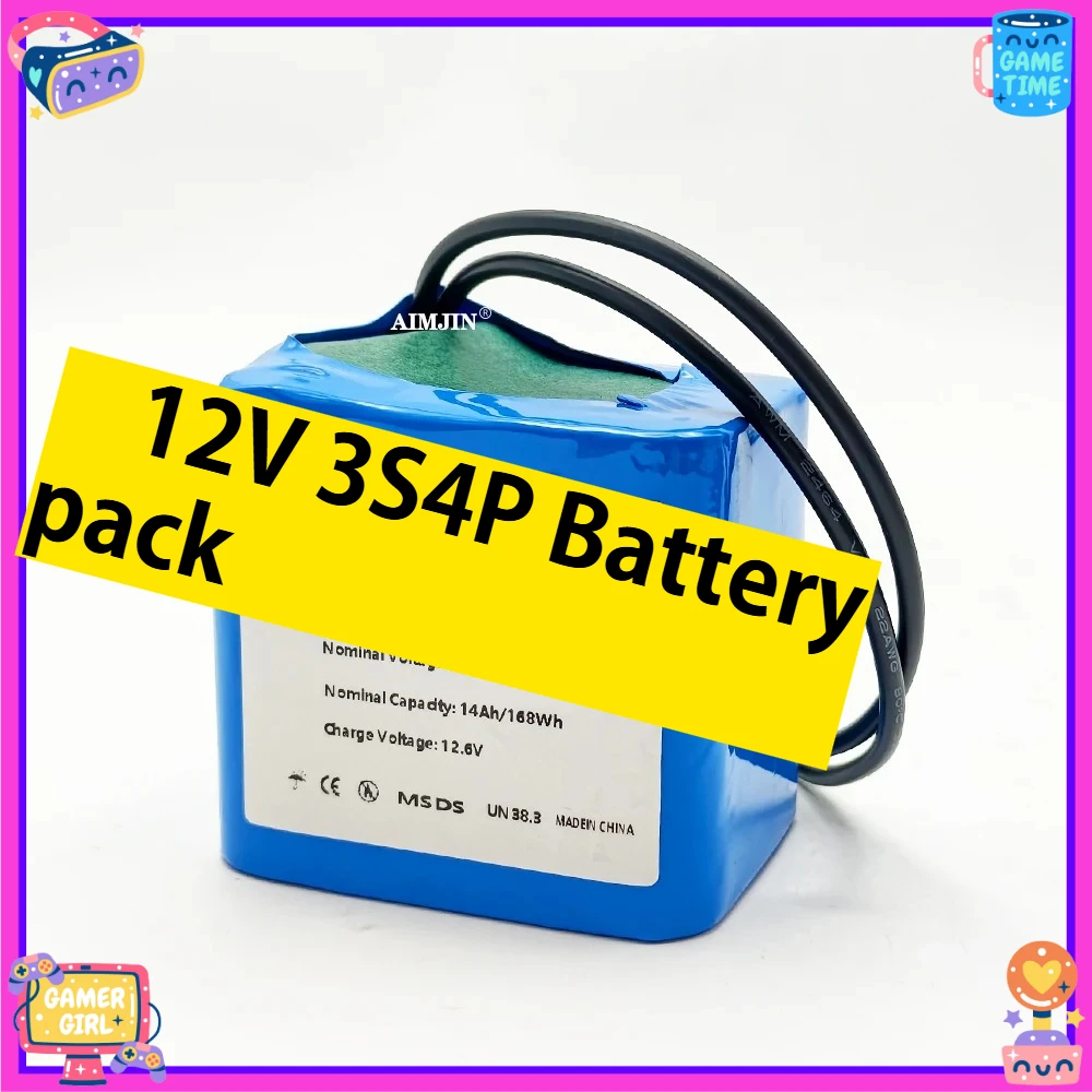 Lithium 3S4P Battery pack Protection Board 12V 14000mah battery 18650 Li-ion 14Ah Rechargeable batteries with BMS
Lithium 3S4P Battery pack Protection Board 12V 14000mah battery 18650 Li-ion 14Ah Rechargeable batteries with BMS