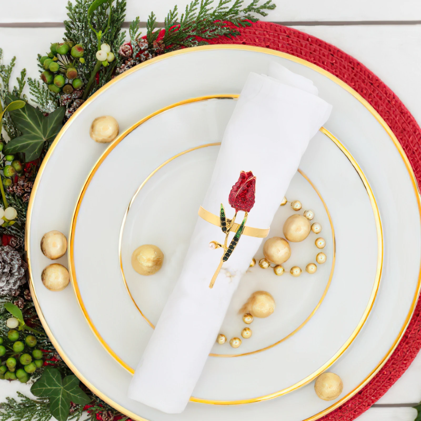 4 Pcs Napkin Ring Flower-shaped Buckle Artificial Rose Tulip Silver Banquet Decor Valentine Party Table Cloth Accessories
4 Pcs Napkin Ring Flower-shaped Buckle Artificial Rose Tulip Silver Banquet Decor Valentine Party Table Cloth Accessories