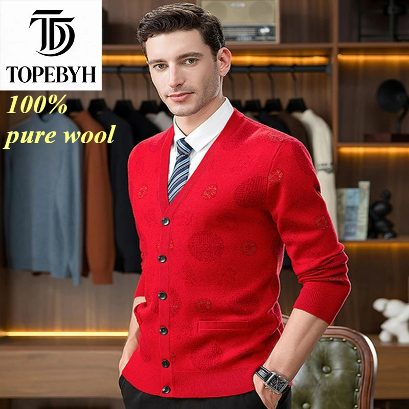 100% Pure Wool Sweater Business Casual Sweater Knitted Cardigan Coats Tops
100% Pure Wool Sweater Business Casual Sweater Knitted Cardigan Coats Tops