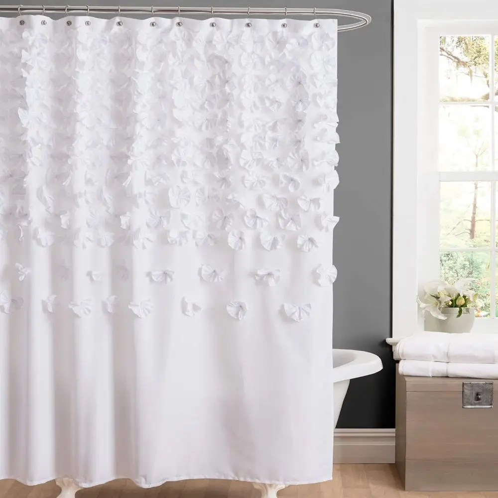 Lucia Shower Curtain, 72" x 72", White
Lucia Shower Curtain, 72" x 72", White