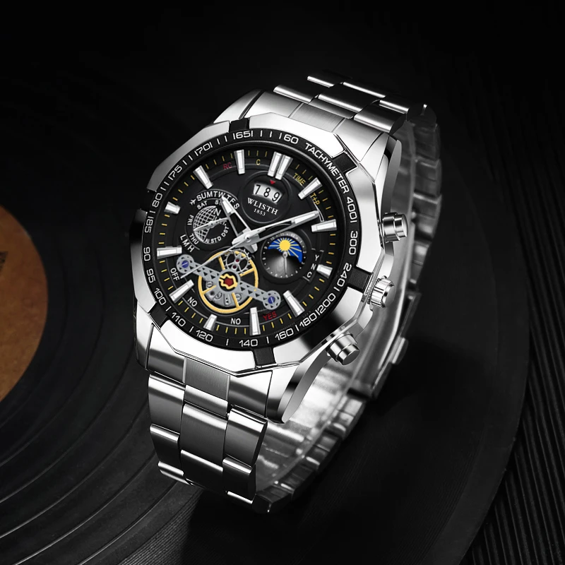 Модные роскошные мужские часы, водонепроницаемые спортивные мужские часы с ремешком из нержавеющей стали для мужчин, кварцевые часы с тремя глазами, трендовые студенческие часы
Модные роскошные мужские часы, водонепроницаемые спортивные мужские часы с ремешком из нержавеющей стали для мужчин, кварцевые часы с тремя глазами, трендовые студенческие часы