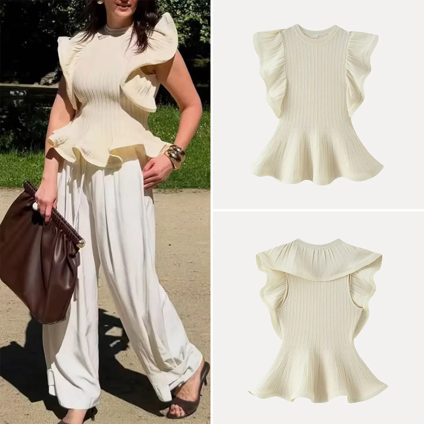 Women's Casual round Neck Sleeveless Knitted Top Fashionable Summer Wear with Lace Hemline Slim Fit Style ZADATA Brand
Women's Casual round Neck Sleeveless Knitted Top Fashionable Summer Wear with Lace Hemline Slim Fit Style ZADATA Brand