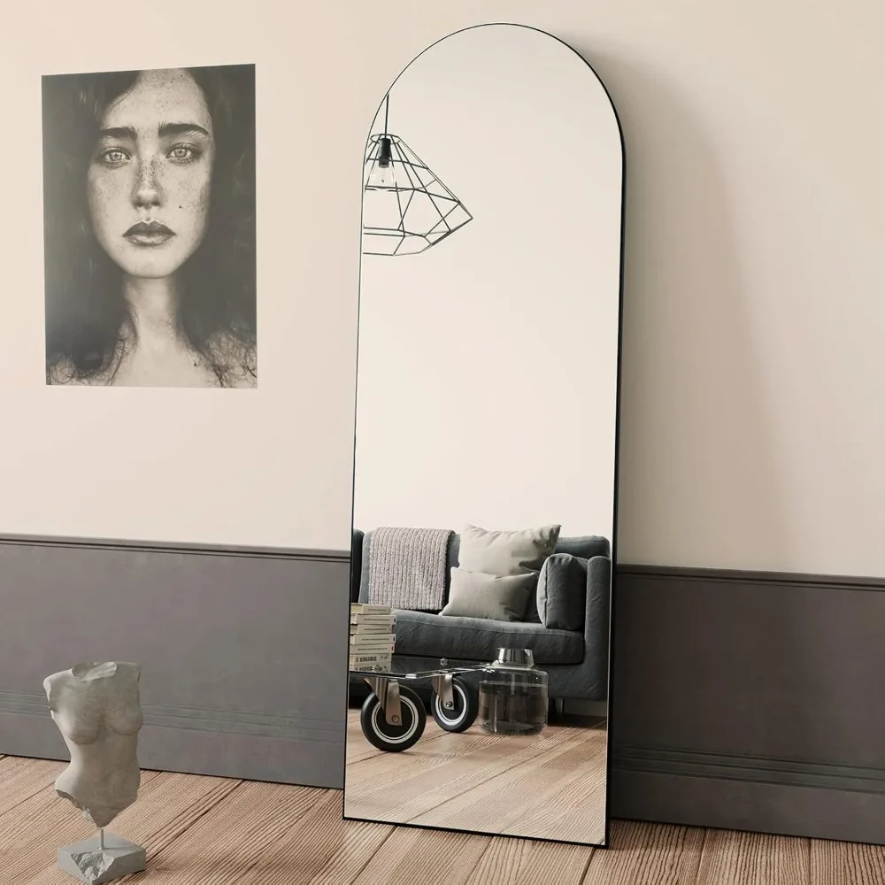 64"x21" Arch Full Length Mirror Hanging or Leaning Arched-Top Full Body Mirror with Stand for Bedroom, Dressing Room, Black
64"x21" Arch Full Length Mirror Hanging or Leaning Arched-Top Full Body Mirror with Stand for Bedroom, Dressing Room, Black