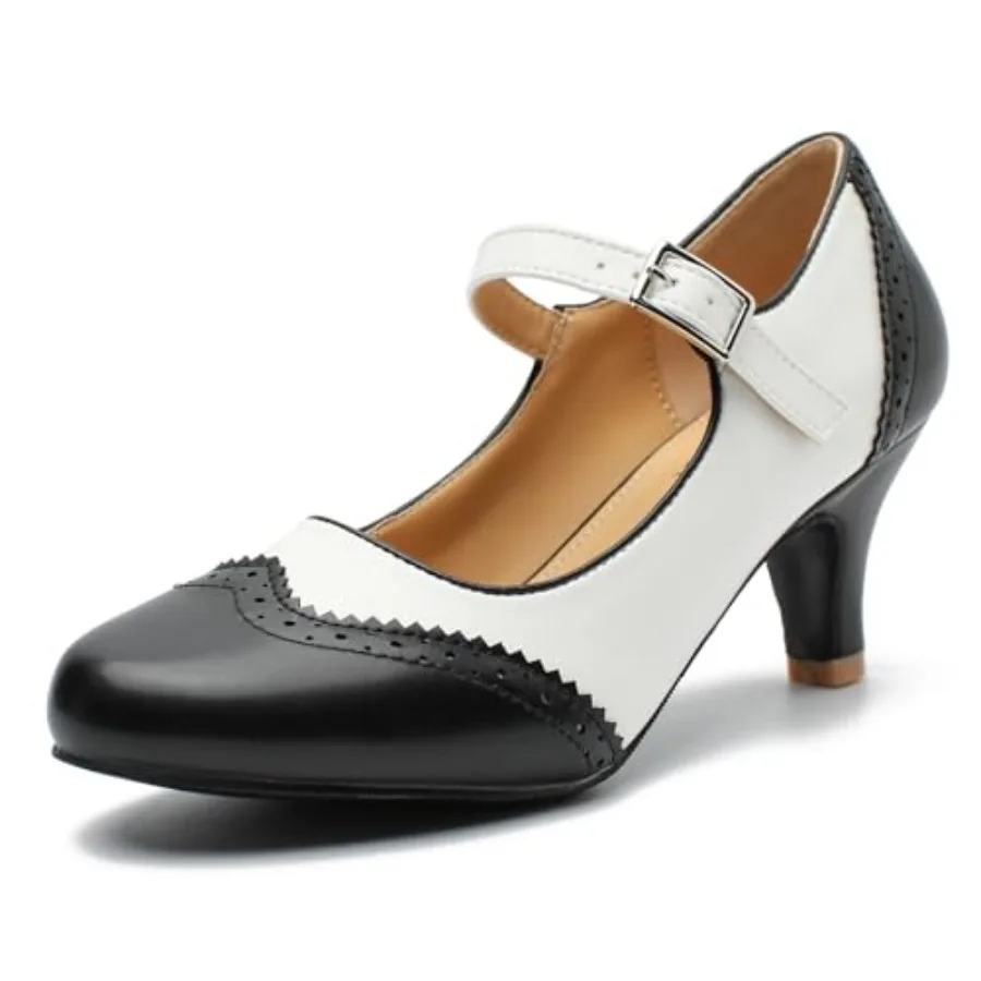 Women's Mary Jane Double-Tone Oxford Pumps Comfortable Low Kitten Heels Retro Ankle Strap Round Toe Dress Shoes
Women's Mary Jane Double-Tone Oxford Pumps Comfortable Low Kitten Heels Retro Ankle Strap Round Toe Dress Shoes