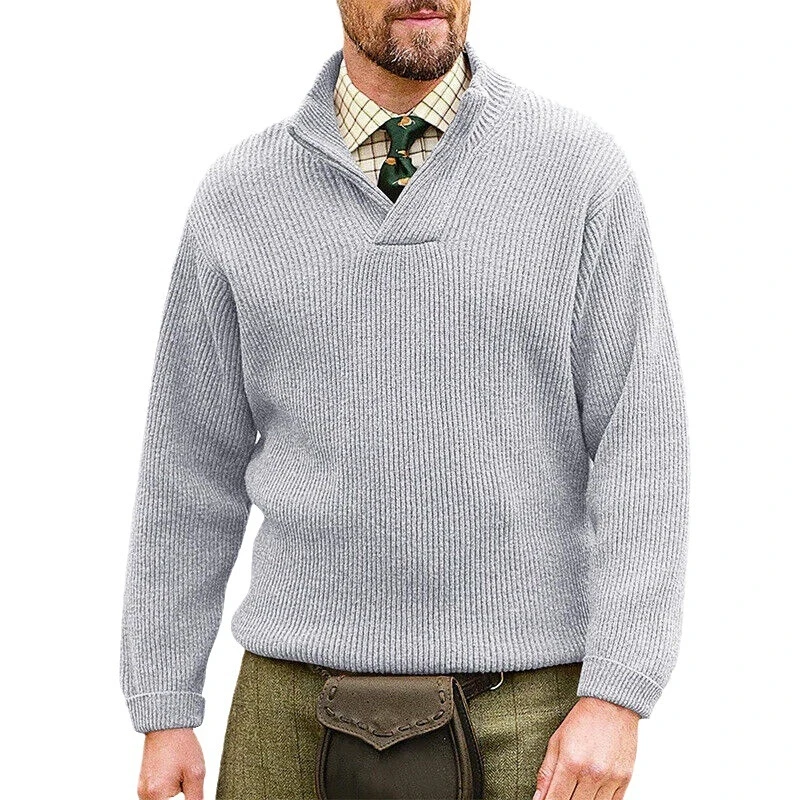 Fashionable men's solid color casual pullover long sleeved V-neck loose sweater autumn and winter new men's clothing
Fashionable men's solid color casual pullover long sleeved V-neck loose sweater autumn and winter new men's clothing