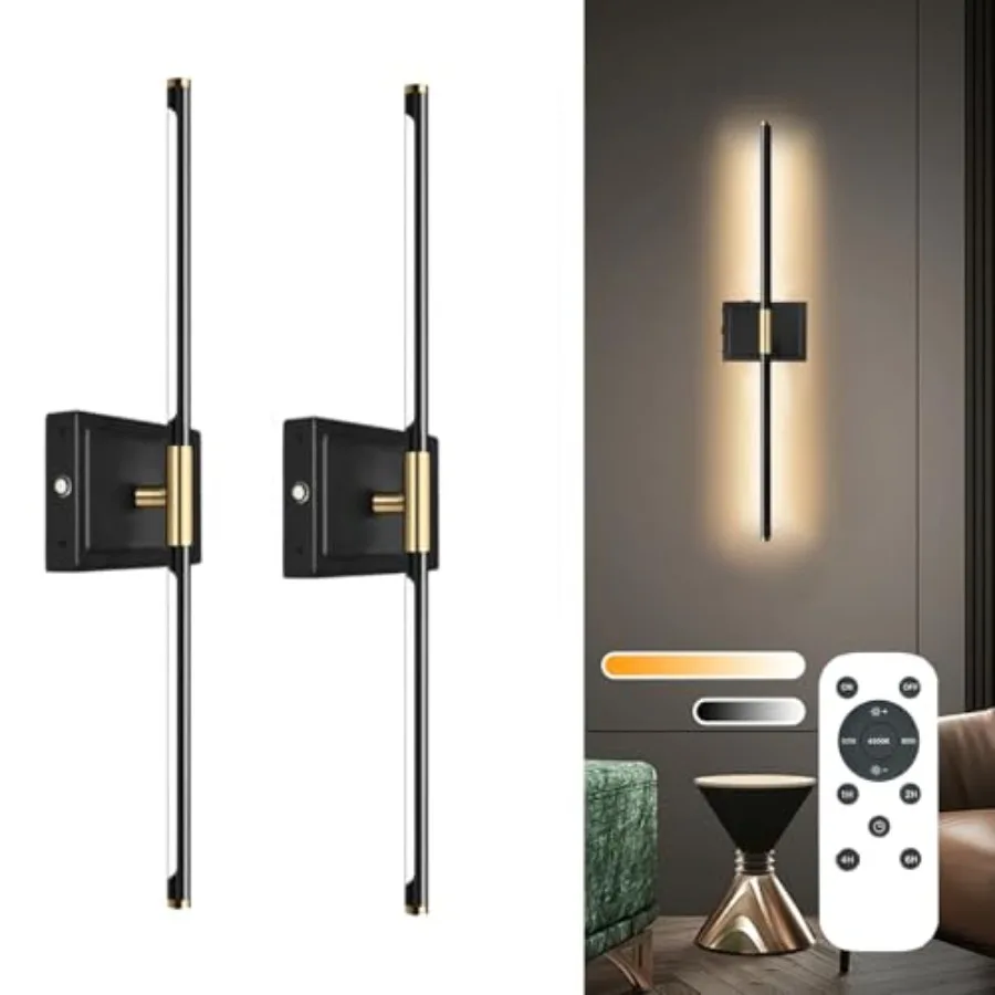 Wall Sconces Set of 2 Battery Operated, 8000mAh USB Rechargeable Wall Sconce with Remote Control, 360°Rotate Dimmable 3000K-600
Wall Sconces Set of 2 Battery Operated, 8000mAh USB Rechargeable Wall Sconce with Remote Control, 360°Rotate Dimmable 3000K-600