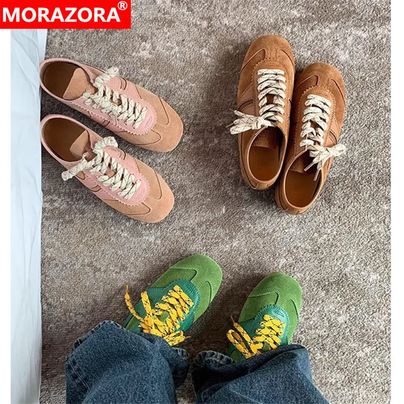 MORAZORA 12 Colors Genuine leather Sneakers Women Flats Lace Up Fashion Casual Shoes Spring Summer Flat Shoes
MORAZORA 12 Colors Genuine leather Sneakers Women Flats Lace Up Fashion Casual Shoes Spring Summer Flat Shoes