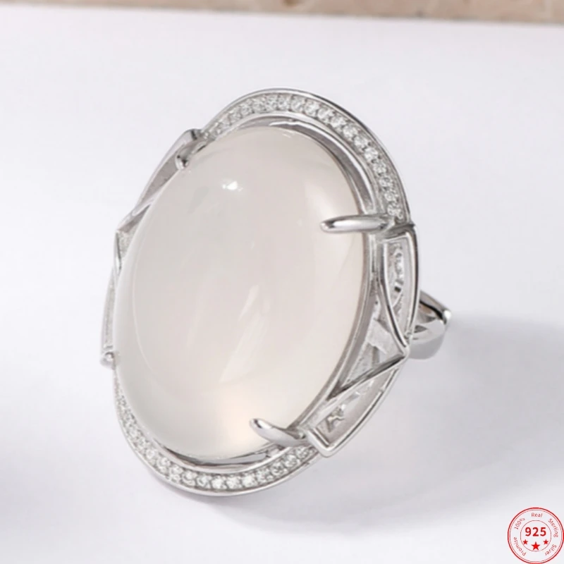 S925 Sterling Silver Rings for Women Men New Fashion Oval Big Chalcedony Full Micro Zircon Vintage Punk Jewelry Free Shipping
S925 Sterling Silver Rings for Women Men New Fashion Oval Big Chalcedony Full Micro Zircon Vintage Punk Jewelry Free Shipping