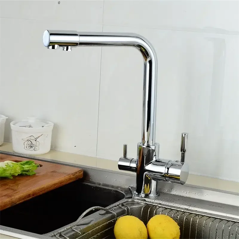 Hot and Cold Faucet Kitchen Sink Stainless Steel Tap Dual Spout Drinking Water Filter Vessel Sink Mixing Tap Household Faucet
Hot and Cold Faucet Kitchen Sink Stainless Steel Tap Dual Spout Drinking Water Filter Vessel Sink Mixing Tap Household Faucet
