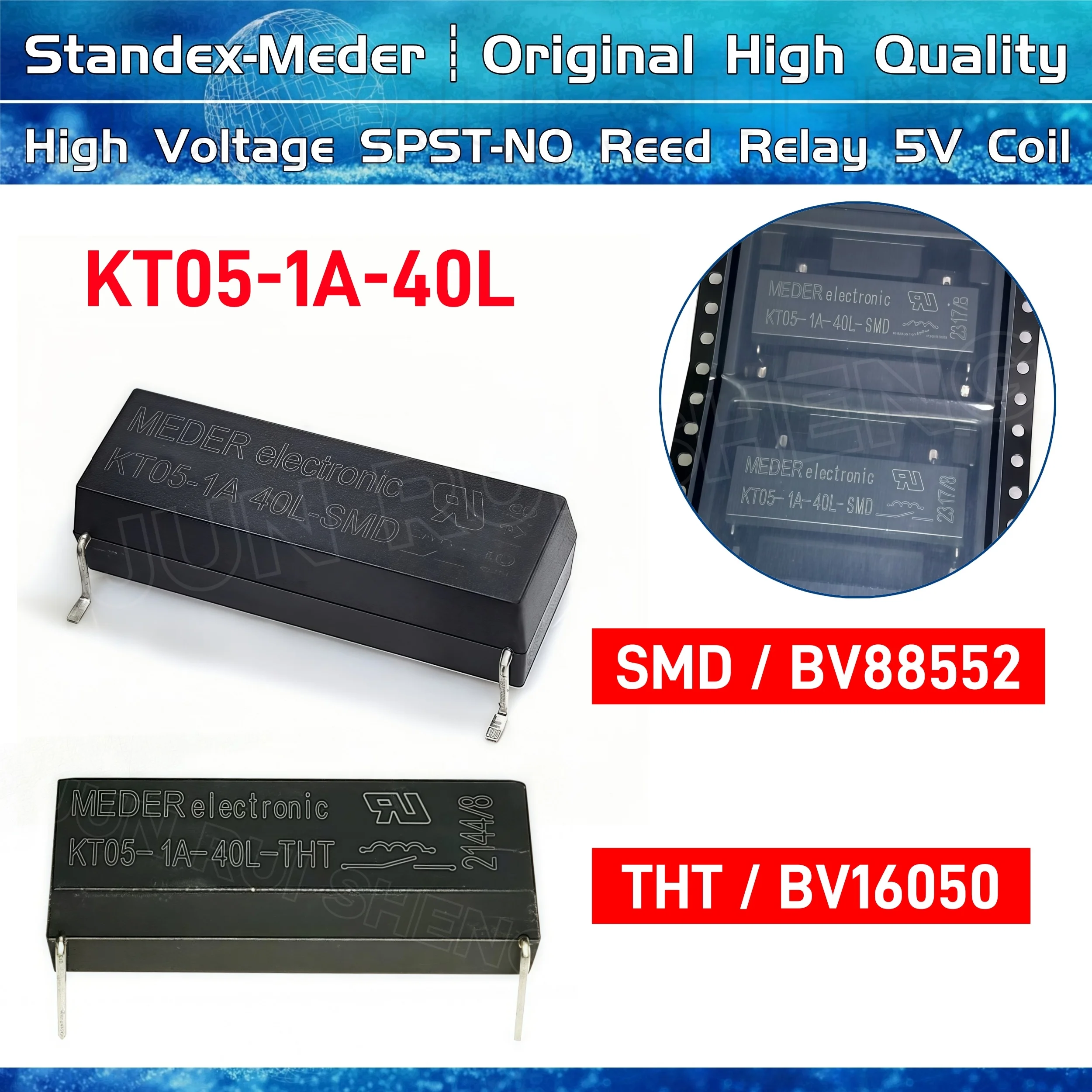2PCS High Voltage Reed Relay KT05-1A-40L-THT KT05-1A-40L-SMD 100W 3KV 1000V KT05 1A 40L Dry Spring Relay Switch 5V Coil For CARS
2PCS High Voltage Reed Relay KT05-1A-40L-THT KT05-1A-40L-SMD 100W 3KV 1000V KT05 1A 40L Dry Spring Relay Switch 5V Coil For CARS