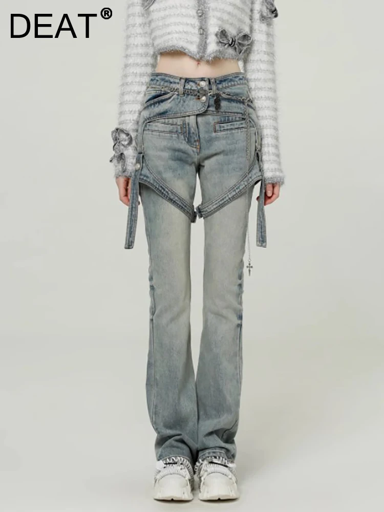 DEAT Fashion Women's Patchwork Waist Strap High Waist Single Breasted Micro Flared Denim Pants 2024 Summer 2024 New 11XX4976
DEAT Fashion Women's Patchwork Waist Strap High Waist Single Breasted Micro Flared Denim Pants 2024 Summer 2024 New 11XX4976