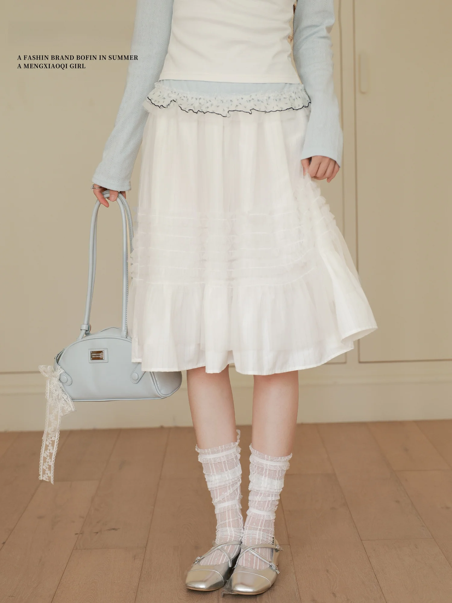 Meng Xiaoqi Korean Style Sweet White Pleated Cake Skirt High Waist Slimming Mid-Length Lace Splicing Women's Half Skirt
Meng Xiaoqi Korean Style Sweet White Pleated Cake Skirt High Waist Slimming Mid-Length Lace Splicing Women's Half Skirt