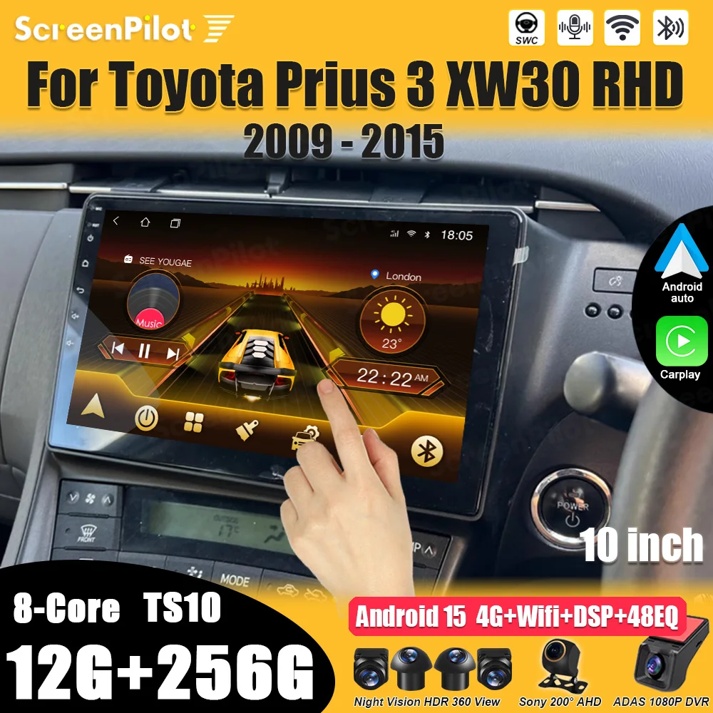 For Toyota XW30 Prius 3 2009 -2014 2015 Android 16 RHD Car Radio Stereo Head Unit Wireless Android Auto Touch Screen 8 CoreRDS
For Toyota XW30 Prius 3 2009 -2014 2015 Android 16 RHD Car Radio Stereo Head Unit Wireless Android Auto Touch Screen 8 CoreRDS