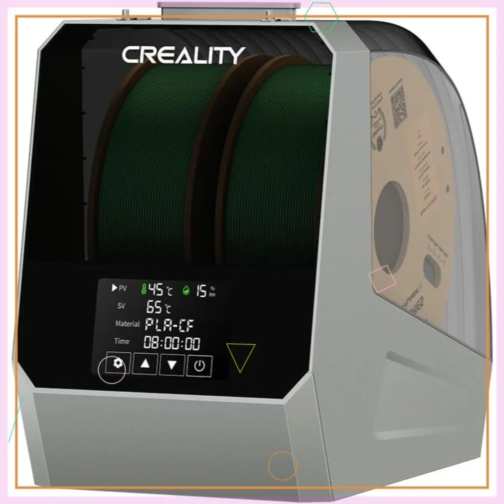 Filament Dryer Box, 2-Spool 3D Printer Dryer, 360° Heating & Fan, Touch Screen, for PLA PETG ABS TPU, 1.75/2.85/3mm
Filament Dryer Box, 2-Spool 3D Printer Dryer, 360° Heating & Fan, Touch Screen, for PLA PETG ABS TPU, 1.75/2.85/3mm