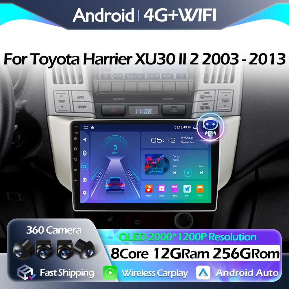 Navigation GPS For Toyota Harrier XU30 II 2 2003 - 2013 Car Radio Multimedia Video Player Android Auto Carplay WIFI BT QLED
Navigation GPS For Toyota Harrier XU30 II 2 2003 - 2013 Car Radio Multimedia Video Player Android Auto Carplay WIFI BT QLED