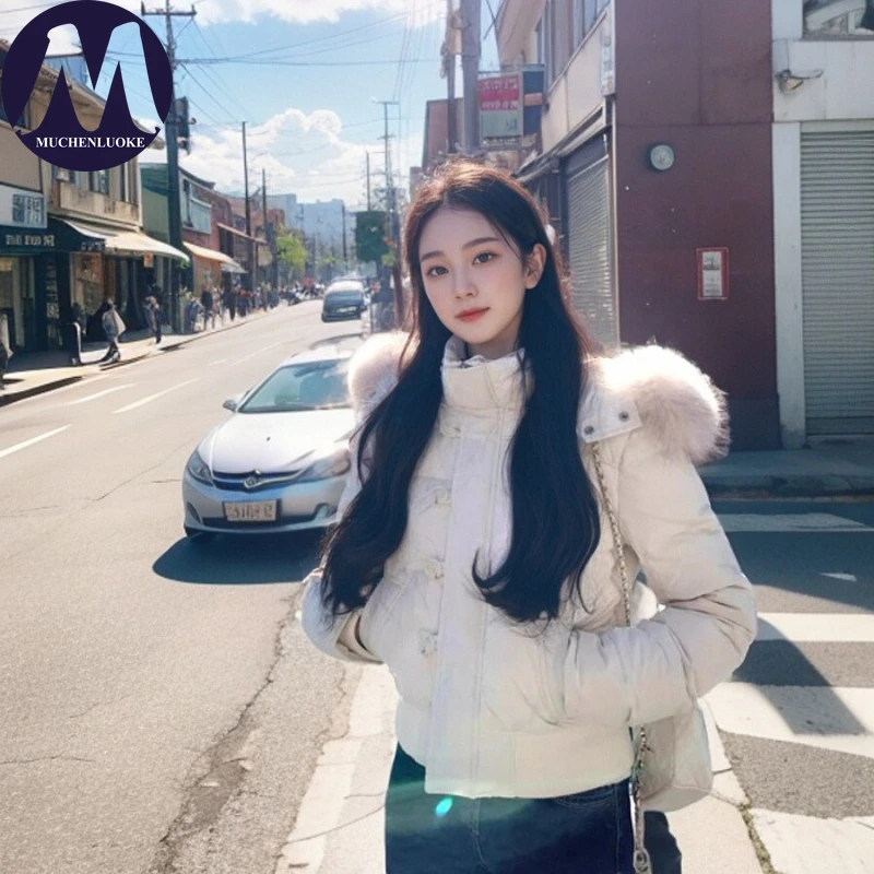 Winter Jacket for Women New Korean Fashion Long Sleeves Hooded Fur Collar Thicken Coat Elegant Casual Loose Warm Short Parkas
Winter Jacket for Women New Korean Fashion Long Sleeves Hooded Fur Collar Thicken Coat Elegant Casual Loose Warm Short Parkas
