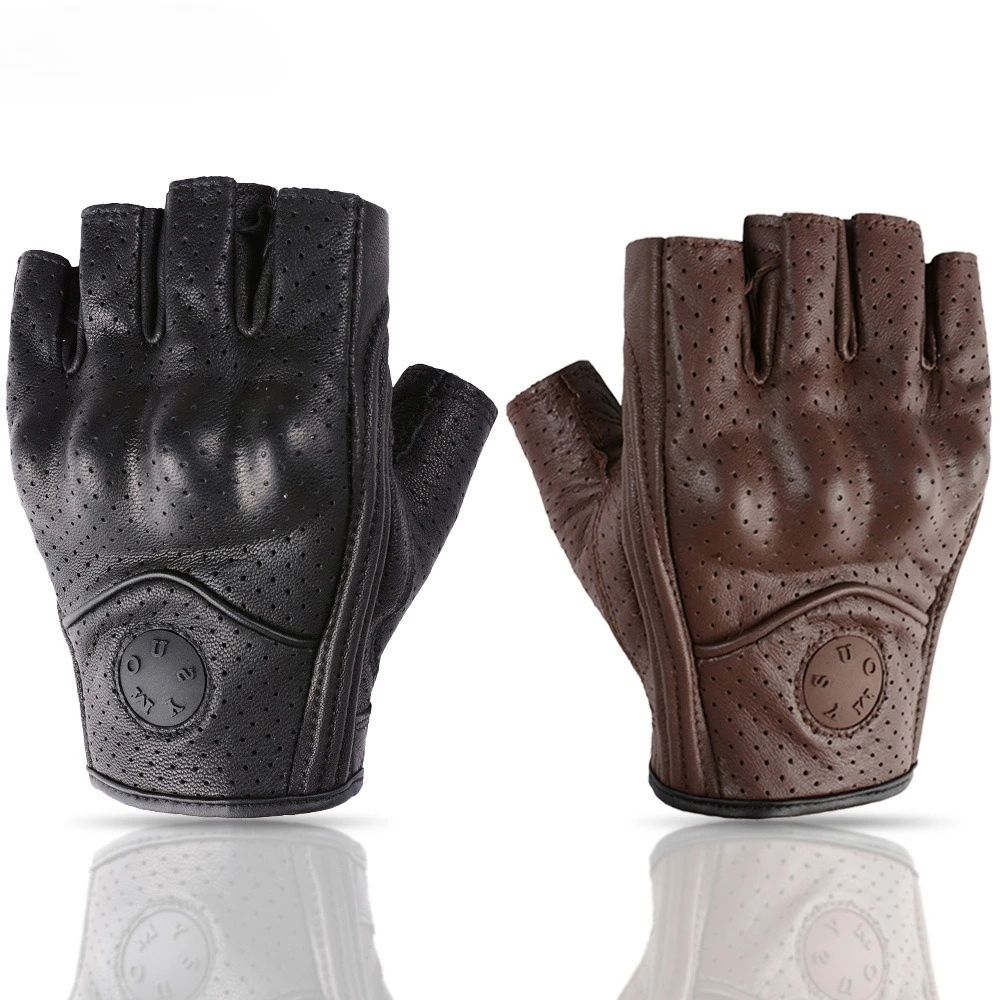 Summer Retro Genuine Leather Half Finger Gloves Men Women Riding Breathable Protective Gear Short for Motorcycle Scooter
Summer Retro Genuine Leather Half Finger Gloves Men Women Riding Breathable Protective Gear Short for Motorcycle Scooter
