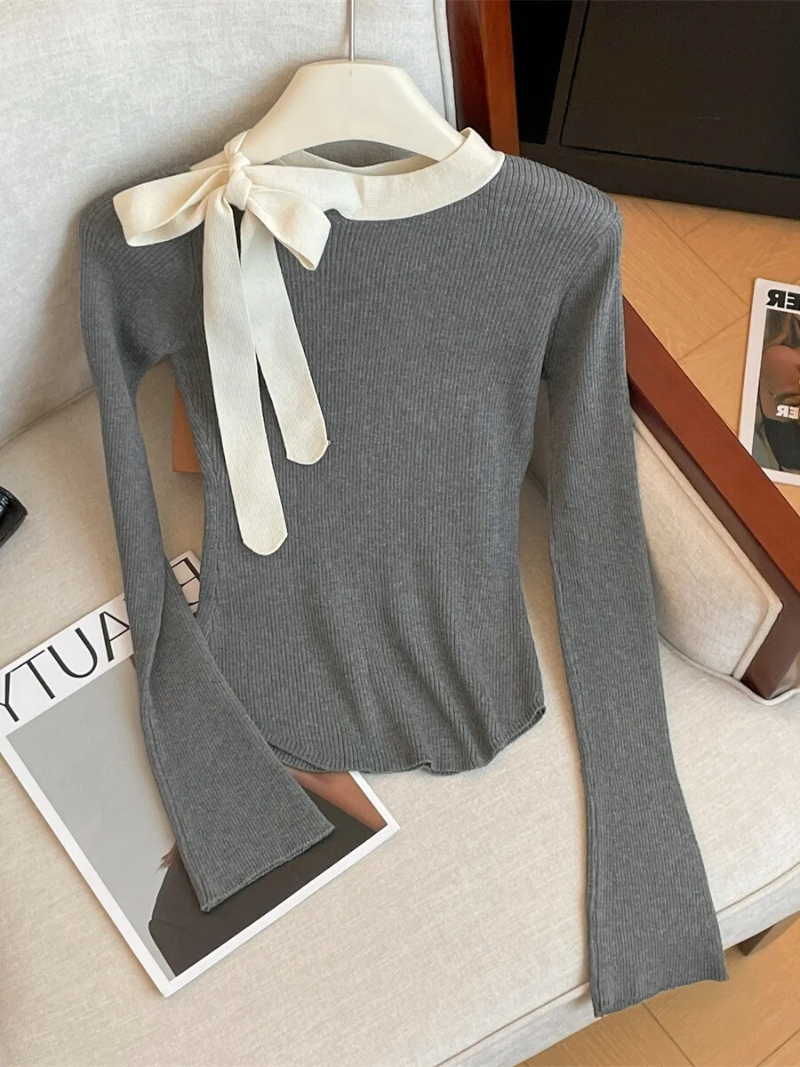 Women's Knot Tied Long Sleeve Knitted Shirt Slim Fit Base Layer Top Commute Style Cotton Blend round Neck Pullover
Women's Knot Tied Long Sleeve Knitted Shirt Slim Fit Base Layer Top Commute Style Cotton Blend round Neck Pullover