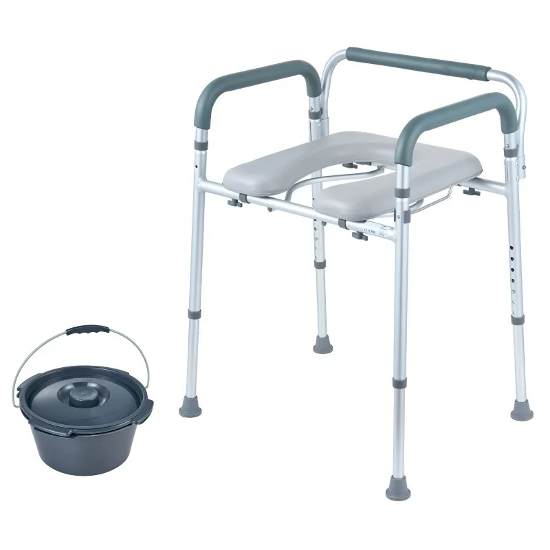 【From China】 Commode Chair Bedside Commode with Padded Seat and Arms 7-Level Adjustable Height 5.8L Removable Bucket to Assemb
【From China】 Commode Chair Bedside Commode with Padded Seat and Arms 7-Level Adjustable Height 5.8L Removable Bucket to Assemb