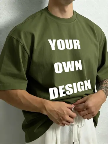 Customized LOGO Picture Men's Cotton T-Shirt Summer Colour Loose Short Sleeves Comfortable Fashion T Shirts Unisex O-Neck DIY Te