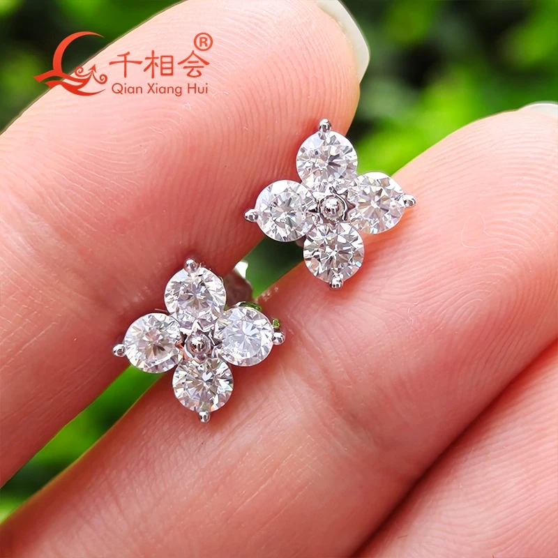 S925 Silver White Moissanite Four Leaf Clover Stud Earrings 1.6ct 3.5mm round Jewelry Gift for Valentine's Day Wedding
S925 Silver White Moissanite Four Leaf Clover Stud Earrings 1.6ct 3.5mm round Jewelry Gift for Valentine's Day Wedding