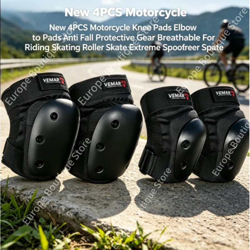2026 NEW Anti Fall 4PCS Motorcycle Knee Elbow Pads Breathable Protective Gear for Riding Skating Roller Skate Extreme Sports
2026 NEW Anti Fall 4PCS Motorcycle Knee Elbow Pads Breathable Protective Gear for Riding Skating Roller Skate Extreme Sports