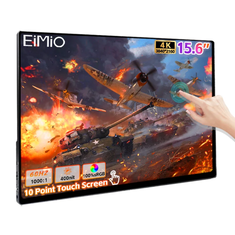 Eimio 15.6inch Wholesale UHD 3840*2160P IPS 60HZ LCD Type C 4K LCD Portable Monitor Portable Gaming Monitor Screen
Eimio 15.6inch Wholesale UHD 3840*2160P IPS 60HZ LCD Type C 4K LCD Portable Monitor Portable Gaming Monitor Screen