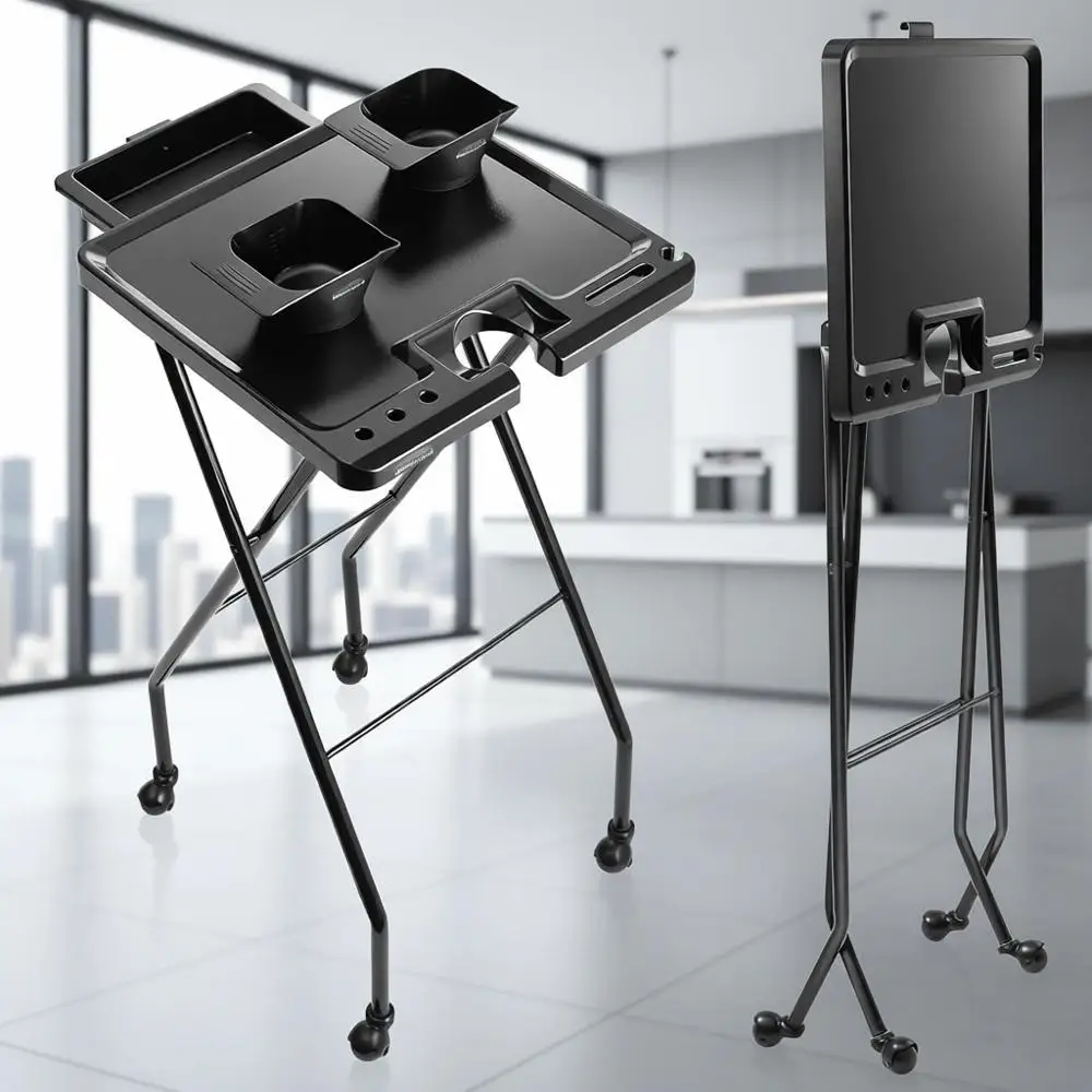 Stylist's Aging Hair Color Cart with Magnetic Bowls, Sleek Black
Stylist's Aging Hair Color Cart with Magnetic Bowls, Sleek Black