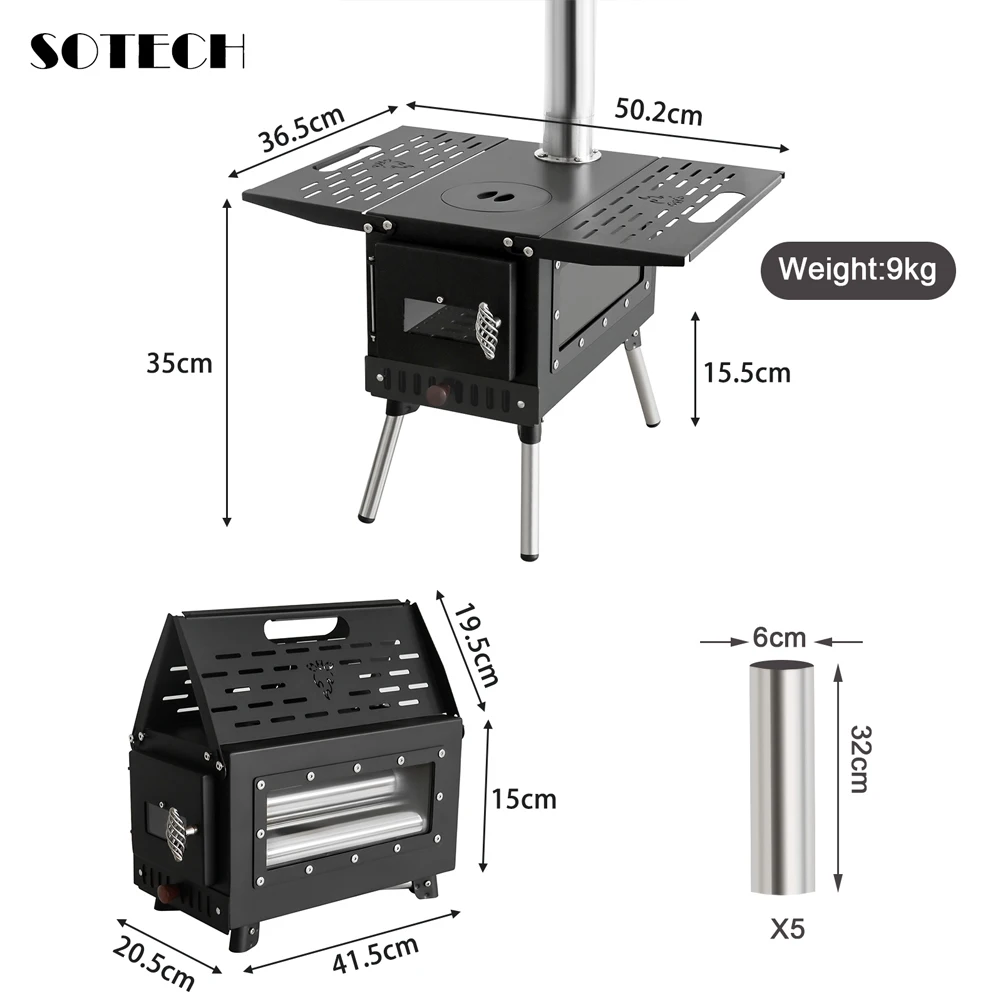 Camping wood and burn firewood stove Camping Tent Stove, Portable Wood Burning Stove with Chimney Pipes & Gloves
Camping wood and burn firewood stove Camping Tent Stove, Portable Wood Burning Stove with Chimney Pipes & Gloves