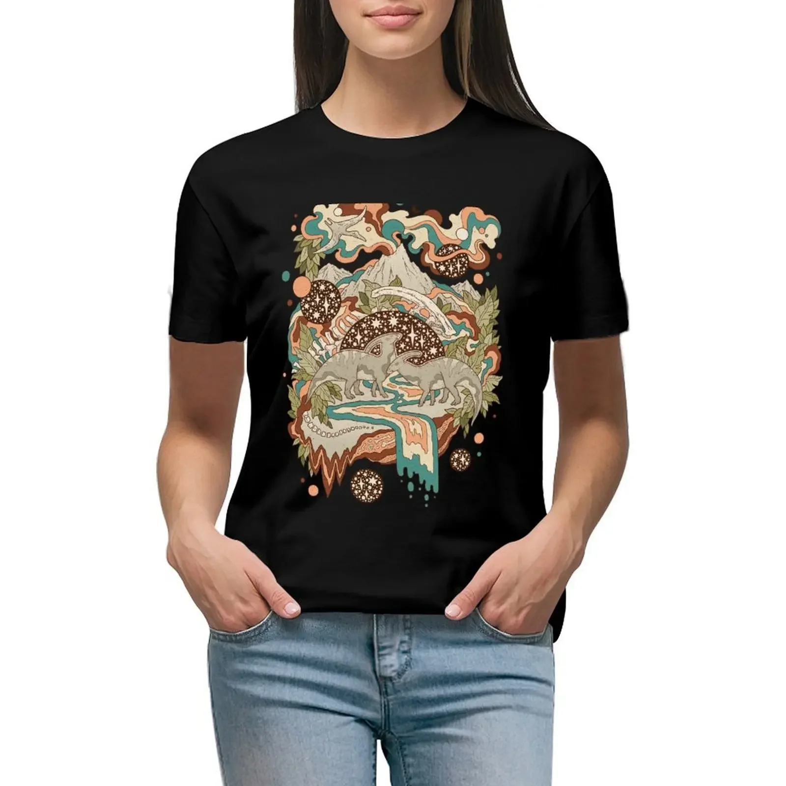 Lost Portal: Parasaurolophus Retro Rainbow Palette Dinosaur Science Fiction Art T-Shirt shirts graphic tees anime tshirts woman
Lost Portal: Parasaurolophus Retro Rainbow Palette Dinosaur Science Fiction Art T-Shirt shirts graphic tees anime tshirts woman