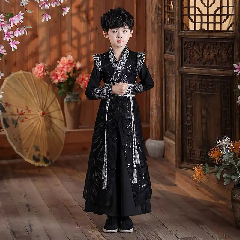 Children's Super Fashion Chinese Style Hanfu Boys' Tang Dynasty Hanfu Set Children's Ancient Costume Cross Collar Hanfu LH628
Children's Super Fashion Chinese Style Hanfu Boys' Tang Dynasty Hanfu Set Children's Ancient Costume Cross Collar Hanfu LH628
