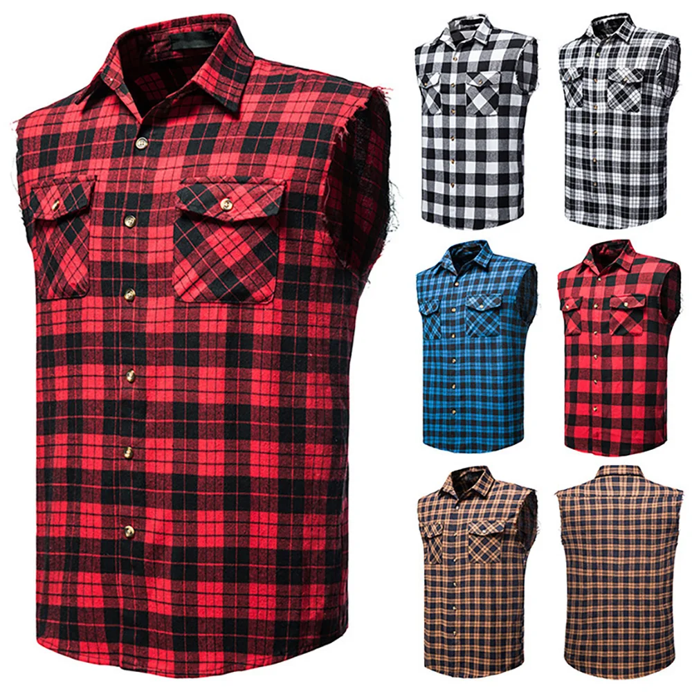 Men's Plaid Sleeveless Shirt Buttoned Checker Printed Slim Fit Casual Fashion City Life Running Camping Outdoor Activities
Men's Plaid Sleeveless Shirt Buttoned Checker Printed Slim Fit Casual Fashion City Life Running Camping Outdoor Activities