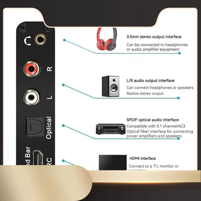 ARC Audio Extractor 192Khz -Compatible ARC Converter Digital Optical SPDIF To RCA L/R Coaxial SPDIF 3.5Mm Converter Durable-
ARC Audio Extractor 192Khz -Compatible ARC Converter Digital Optical SPDIF To RCA L/R Coaxial SPDIF 3.5Mm Converter Durable-